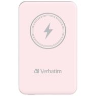 Външна батерия Verbatim MCP-5PK Power Pack 5000 mAh with UBS-C® PD 20W / Magnetic Wireless Charging 15W Pink