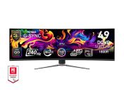 Монитор MSI MPG 491CQPX QD-OLED, 0.03ms, 240Hz, OLED, 5120 x 1440 (DQHD), 32:9, CURVE 1800R, G-Sync Compatible, HDR True Black 400, 450 nits, 99% DCI-P3, AR, DP(1.4a), 2xHDMI 2.1, 1xTypeC DP alt. w/PD (98W), USB Hub, Heigh Adj., VESA, Black, 10.6kg
