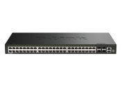 Комутатор D-Link 48 Ports GE PoE (30W) + 4 Ports 10G SFP+ Smart Managed Switch, 370W