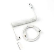 Кабел за клавиатура Keychron Coiled Aviator Cable Angled USB-C - White