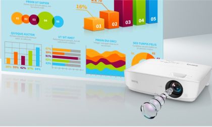 Мултимедиен проектор BenQ MX536, DLP, XGA (1024x768), 20 000:1, 4000 ANSI Lumens, Zoom 1.2x, Glass Lenses, Auto Vertical Keystone, Infographic Mode, Speaker 2W, 2xVGA, 2xHDMI, S-Video, RCA, VGA out,  Audio In/Out, RS232, USB A 1.5A, 2.6 kg, White
