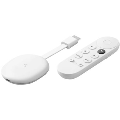 Мултимедиен плеър Google Chromecast HD 2022 за Google TV, HDMI, 2K,Бял