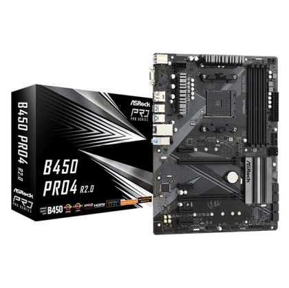 MB ASROCK B450 PRO4, DP/HDMI/VGA, 4xD4