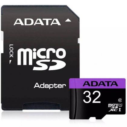 Micro SDHC 32GB UHS-I Class 10 + SD Adapter, Adata
