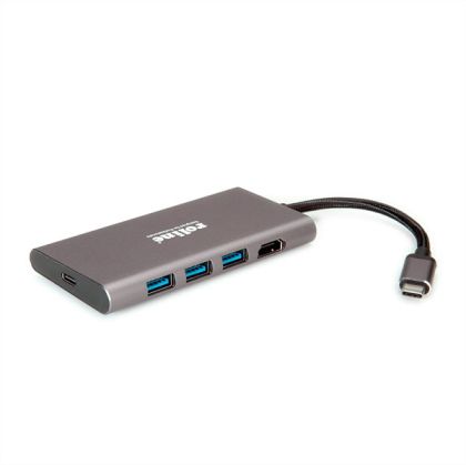 USB-C Multiport Dock, 6-port, PD,Roline 12.02.1115