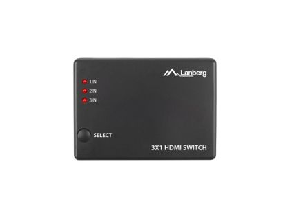 Адаптер Lanberg Video Switch 3x HDMI + Micro USB port + Remote Controller, black
