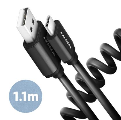 Cable USB2 A-C M/M, 1.1m, 3A, AXAGON BUCM-AM20TB