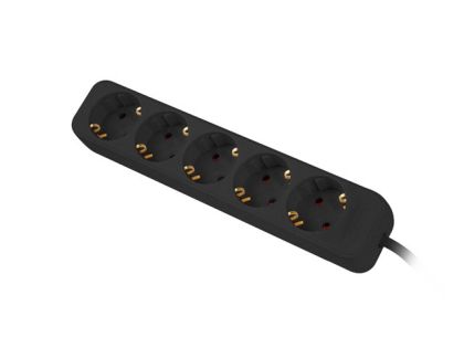 Разклонител Lanberg power strip 3m, 5 sockets, french quality-grade copper cable, black