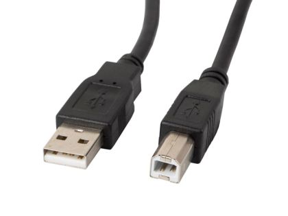 Кабел Lanberg USB-A (M) -> USB-B (M) 2.0 cable 5m, black ferrite
