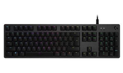 Клавиатура Logitech G512 Keyboard, GX Brown Tactile, Lightsync RGB, USB Passthrough Data/Power, Alumium Alloy, Game Mode, Black Carbon