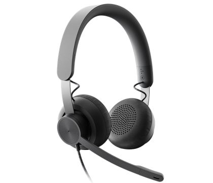 Слушалки Logitech Zone Wired USB Headset, UC, Noise-cancelling Microphone, Flexible Mic, Passive Noise Isolation, Inline controls, USB-C & USB-A, Graphite