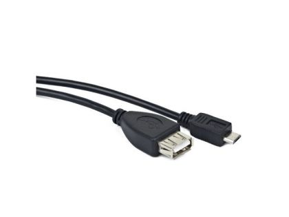 Кабел Lanberg Cable USB MICRO(M)->USB-A(F) 2.0 0.15M OTG Black