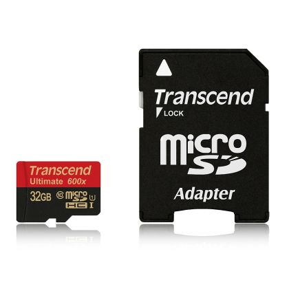 Памет Transcend 32GB micro SDHC UHS-I, MLC, 600x (with adapter, Class 10)