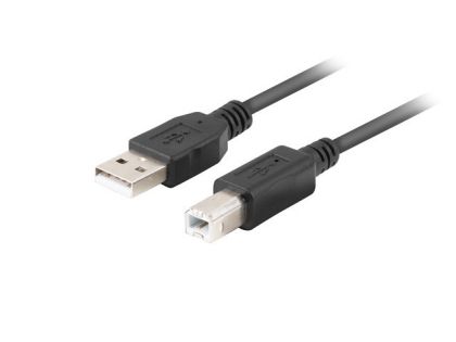 Кабел Lanberg USB-A (M) -> USB-B (M) 2.0 cable 3m, black ferrite