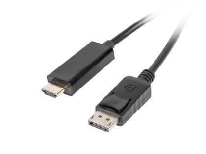 Кабел Lanberg display port (M) V1.1 -> HDMI (M) cable 1m, black