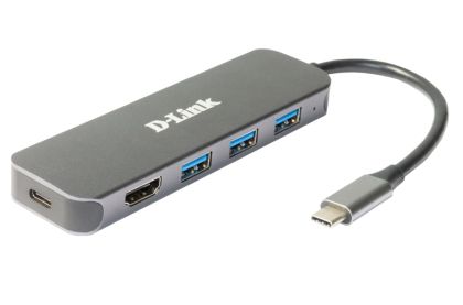 USB хъб D-Link 5-in-1 USB-C Hub with HDMI/Power Delivery
