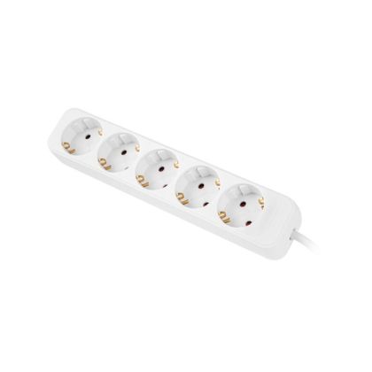Разклонител Lanberg power strip 1.5m, 5 sockets, french quality-grade copper cable, white