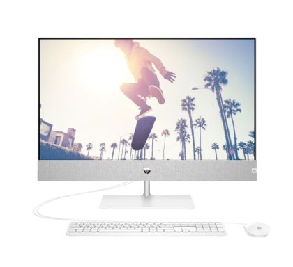 Настолен компютър - всичко в едно HP Pavilion All-in-One 27-ca2000nu Snowflake White, Core i7-13700T(up to 4.9GHz/30MB/16C), 27" FHD BV IPS Touch + 5MP Camera, 16GB 3200Mhz 2DIMM, 1TB PCIe SSD, WiFi ac 2x2 +BT 5, HP Keyboard & HP Mouse, Free DOS. 2Y Warra