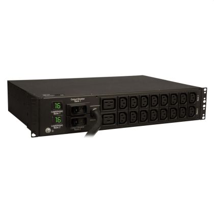 Филтър Tripp Lite by Eaton 7.4kW Single-Phase Local Metered PDU, 230V Outlets (2-C19, 16-C13), IEC-309 230V 32A Blue, 12 ft. (3.66 m) Cord, 2U Rack-Mount, TAA