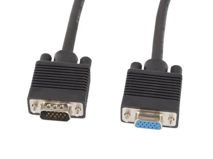 Кабел Lanberg VGA M/F extension cable 1.8m shielded, ferrite, black