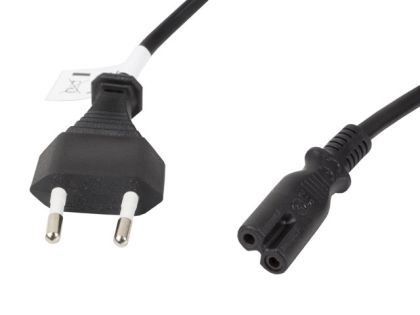 Кабел Lanberg CEE 7/16->IEC 320 C7 EURO (RADIO) Power Cord 3m VDE, Black