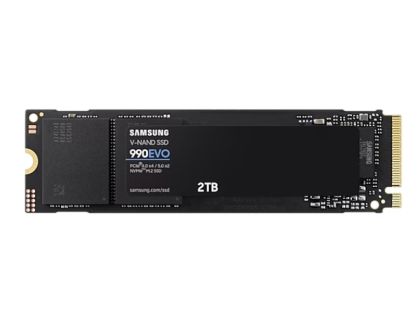 Твърд диск Samsung SSD 990 EVO 2TB PCIe 4.0 NVMe 2.0 M.2 V-NAND TLC, 256-bit Encryption, Read 5000 MB/s Write 4200 MB/s