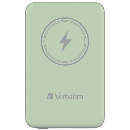 Външна батерия Verbatim MCP-10GN Power Pack 10000 mAh with UBS-C® PD 20W / Magnetic Wireless Charging 15W Green