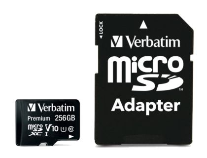 Памет Verbatim Premium micro SDXC 256GB Class 10 U1 (Incl. Adaptor)