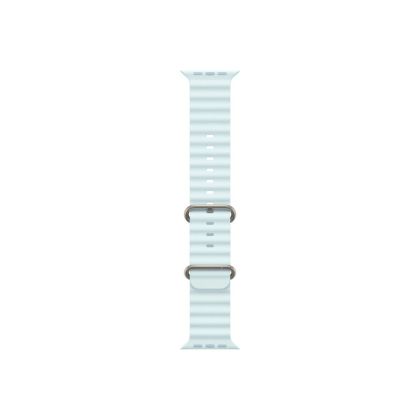 Каишка за часовник Apple Watch 49mm Band: Ice Blue Ocean Band - Natural Titanium Finish