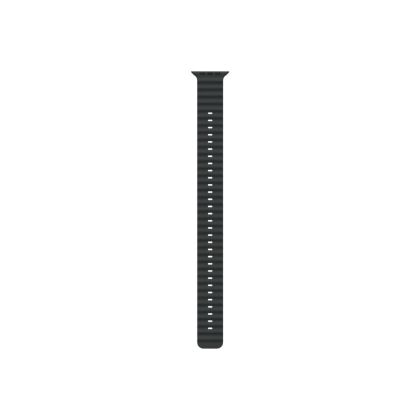 Каишка за часовник Apple Watch 49mm Band: Black Ocean Band Extension - Natural Titanium Finish