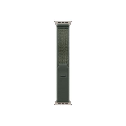 Каишка за часовник Apple Watch 49mm Loop: Green Trail Loop - M/L - Natural Titanium Finish