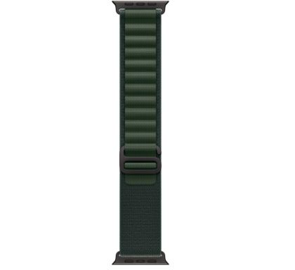 Каишка за часовник Apple Watch 49mm Loop: Dark Green Alpine Loop - Small - Black Titanium Finish