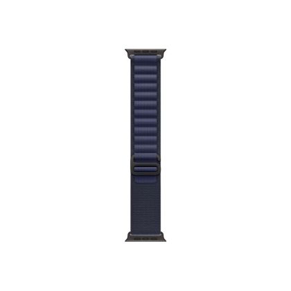 Каишка за часовник Apple Watch 49mm Loop: Navy Alpine Loop - Large - Black Titanium Finish