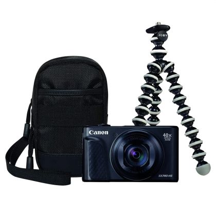 Цифров фотоапарат Canon PowerShot SX740 HS Lite Edition, Black, Travel kit
