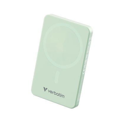 Външна батерия Verbatim Charge 'n' Go Essentials Power Bank Magnetic Wireless 5000mAh Green