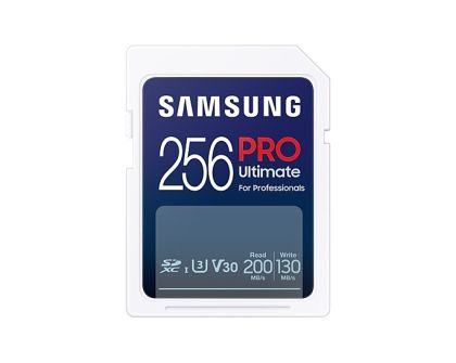 Памет Samsung 256GB SD Card PRO Ultimate, U3, V30 , Read 200MB/s - Write 130MB/s