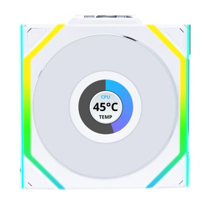 Вентилатор Lian Li UNI FAN SL Wireless LCD ARGB PWM - 120 mm Бял