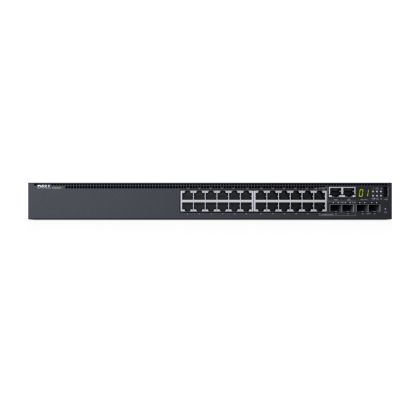 Комутатор Dell Networking S3124P, L3, PoE+, 24x 1GbE, 2x Combo, 2x 10GbE SFP+ fixed ports, Stacking, IO to PSU air, 1x 715w AC PS, 1Y PS NBD, 210-AIMO