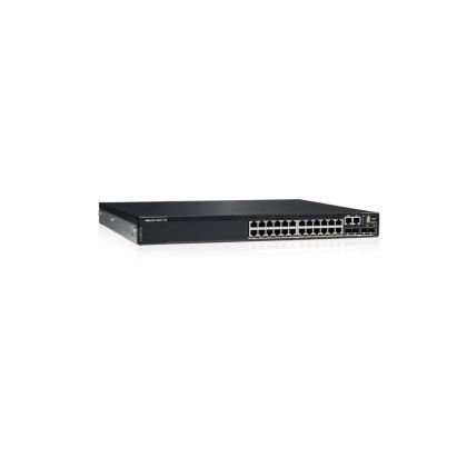 Комутатор Dell EMC PowerSwitch N3224PX-ON, 24x10M/100M/1G/ 2.5G/5G/10G BASE-T RJ45 with 802.3bt Type-4 (90W) PoE, 4x 25G SFP28 ports, 2x 100G QSFP28, 1x1600W AC PSU, 1 EPS (optional), IO/PS