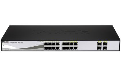 Комутатор D-Link 16-port 10/100/1000 Gigabit Smart Switch + 4 SFP