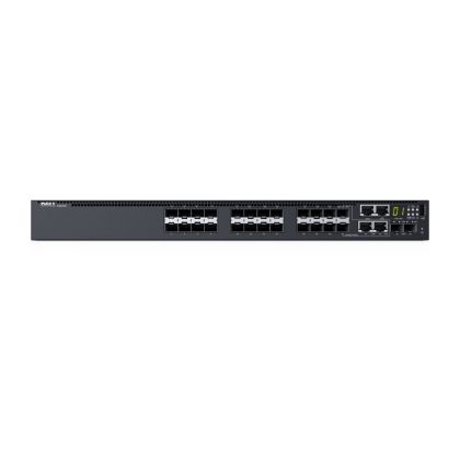 Комутатор Dell Networking S3124F, L3, 24x 1GbE SFP, 2xCombo, 2x 10GbE SFP+ fixed ports, Stacking, IO to PSU air, 1x AC PSU, 3Y PS NBD, STOCK Smart Value, 210-AIMS
