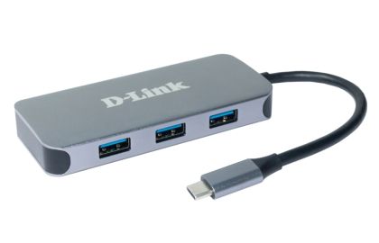 USB хъб D-Link 6-in-1 USB-C Hub with HDMI/Gigabit Ethernet/Power Delivery