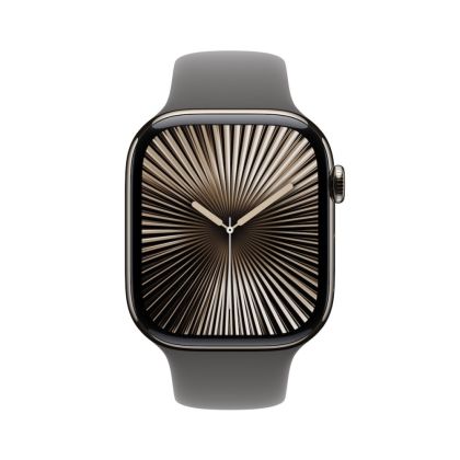 Часовник Apple Watch S10 Cellular 42mm Natural Titanium Case with Stone Grey Sport Band - M/L