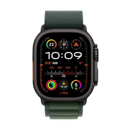 Часовник Apple Watch Ultra2 v2 Cellular 49mm Black Titanium Case with Dark Green Alpine Loop - Large