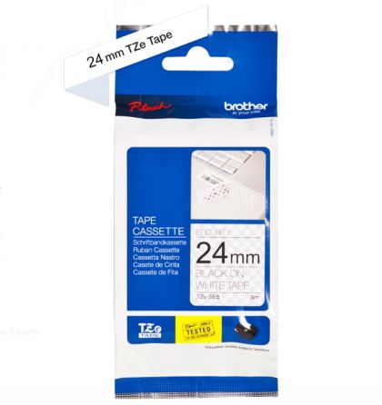 Консуматив Brother TZe-SE5 Security Tape, black on white, 24mm, 8m