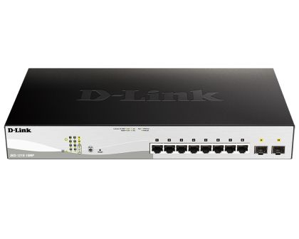 Комутатор D-Link 10-Port Gigabit PoE+ Smart Switch inc. 2 SFP Ports POE budget 130W