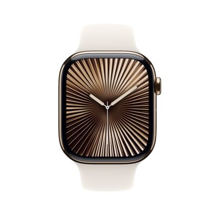Часовник Apple Watch S10 Cellular 46mm Gold Titanium Case with Starlight Sport Band - M/L