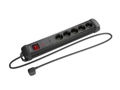 Разклонител Lanberg surge protector sp1 3m 5x schuko outlets black
