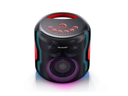 Тонколони Sharp Speakers PS-919(BK), 2.1 PARTY SPEAKER SYSTEM, 2 x 2? Tweeter + 1 x 4? Subwoofer, max power output 130 W, 14 h play time by built in battery, True wireless Stereo, USB for playback, Bluetooth 5.0, Waterproof IPX5, Black