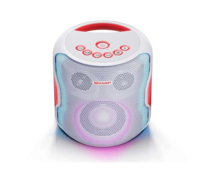 Тонколони Sharp Speakers PS-919(WH), 2.1 PARTY SPEAKER SYSTEM, 2 x 2? Tweeter + 1 x 4? Subwoofer, max power output 130 W, 14 h play time by built in battery, True wireless Stereo, USB for playback, Bluetooth 5.0, Waterproof IPX5, White